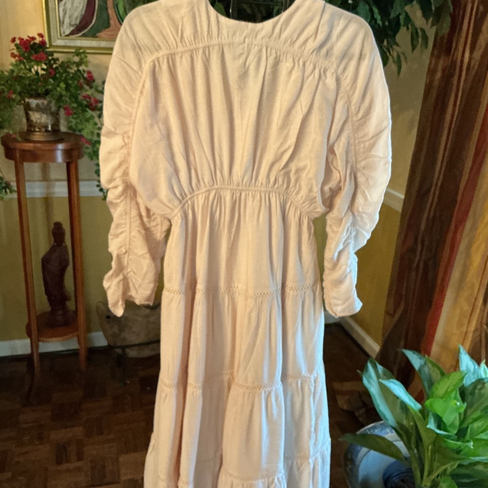 Free the Roses Cream Tiered Ruffled Midi Dress - Picture 6 of 6